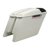 HR3 Bonneville salt denim 5" Stretched Extended Saddlebags with speaker lids For Harley Touring 2014-2023